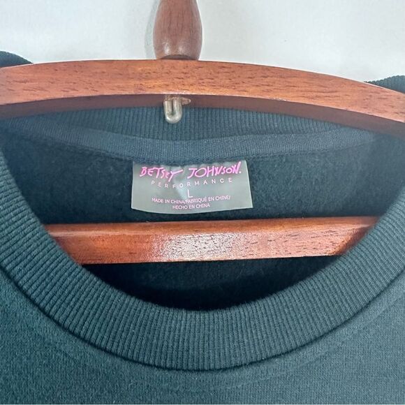 Betsey Johnson Performance Stay Wild Forest Green Fleece Sweater - Picture 5 of 7